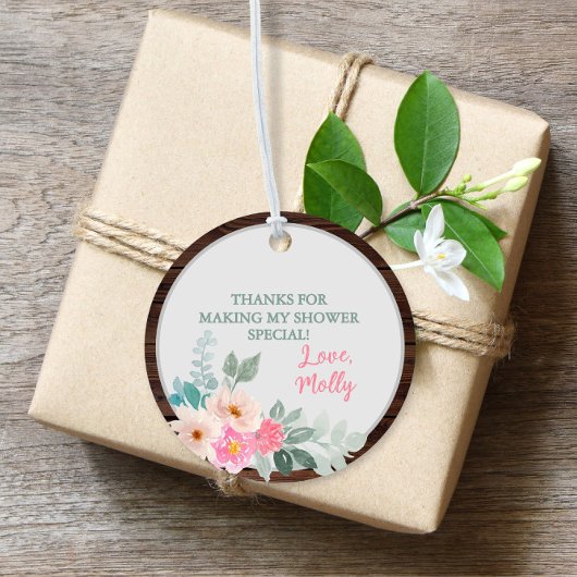 Rustic Floral Baby shower Ronde Partij Voorkeur La Bedankjes Labels