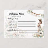 Rustic Floral Baby Shower Wishes and Advice Informatiekaartje (Voorkant)