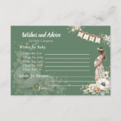 Rustic Floral Baby Shower Wishes and Advice Informatiekaartje (Voorkant)