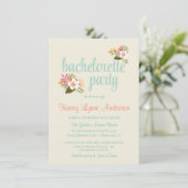 Rustic Floral Bachelorette Party Kaart (Staand voorkant)