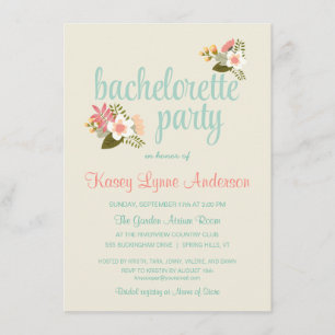 Rustic Floral Bachelorette Party Kaart