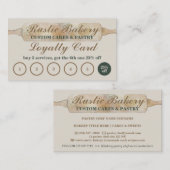 Rustic Floral Bakery Loyalty Koop vijf gratis Visitekaartje (Voorkant / Achterkant)