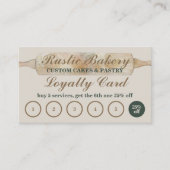Rustic Floral Bakery Loyalty Koop vijf gratis Visitekaartje (Voorkant)