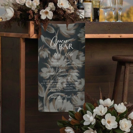 Rustic Floral Bar Menu Wedding Reception Decor Spandoek