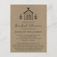 Rustic Floral Barn Kraft Bridal Shower