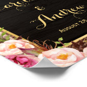 Rustic Floral Barn Wood Knot Welcome Wedding Sign Poster (Hoek)