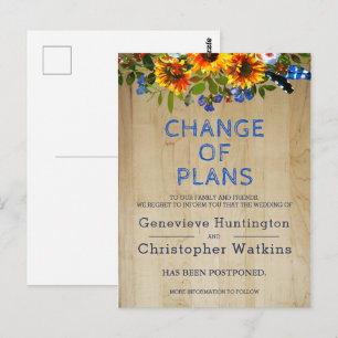 Rustic Floral Barn Wood Weddenschap Uitgesteld Ann Briefkaart