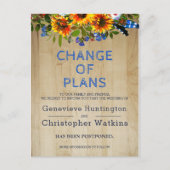 Rustic Floral Barn Wood Weddenschap Uitgesteld Ann Briefkaart (Voorkant)