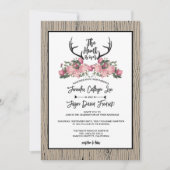 Rustic Floral Barnwood Hunt is over het huwelijk Kaart (Voorkant)