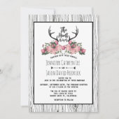 Rustic Floral Barnwood Hunt is over het huwelijk Kaart (Voorkant)