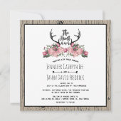 Rustic Floral Barnwood Hunt is over het huwelijk Kaart (Voorkant)