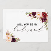 Rustic Floral... ben je mijn bruidsmeisje | 2 zijk Kaart (Voorkant / Achterkant)