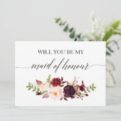 Rustic Floral... ben je mijn dienstmeisje... Kaart (Staand voorkant)