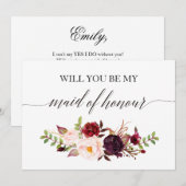 Rustic Floral... ben je mijn dienstmeisje... Kaart (Voorkant / Achterkant)