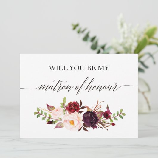 Rustic Floral... ben je mijn matron van eer-2. Kaart (Staand voorkant)