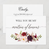 Rustic Floral... ben je mijn matron van eer-2. Kaart (Voorkant / Achterkant)