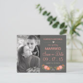 Rustic Floral Bewaar de datumfoto Aankondigingskaart (Staand voorkant)