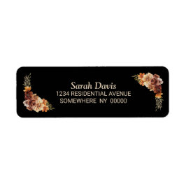 Rustic Floral Black Etiket