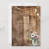 Rustic Floral Blossoms Save the Date Invitation  Kaart (Voorkant)