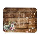 Rustic Floral Blossoms Save the Date Invitation  Magneet (Horizontaal)