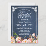 Rustic Floral Blue Chalkboard Classy Vrijgezellenf Kaart<br><div class="desc">Creëer uw perfecte uitnodiging met deze vooraf ontworpen sjablonen, kunt u het gemakkelijk personaliseren om uniek van u te zijn. Voor verdere aanpassing, te klikken gelieve de "pas verder"verbinding aan en ons makkelijk te gebruiken ontwerphulpmiddel te gebruiken om deze sjabloon te wijzigen. Als u de voorkeur geeft aan Zelfkleerpapier/matte afwerking,...</div>