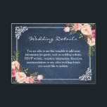 Rustic Floral Blue Chalkboard Wedding Insert Kaart<br><div class="desc">Rustic Floral Blue Chalkboard Wedding Insert Kaart Sjabloon. (1) Voor verdere aanpassing, gelieve de "pas verder"verbinding aan en ons ontwerphulpmiddel te gebruiken om deze sjabloon te wijzigen. (2) Als u de voorkeur geeft aan Zelfkleerpapier/matte afwerking, kunt u overwegen het type matte papier te kiezen. (3) Neem contact met me op...</div>
