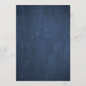 Rustic Floral Blue Chalkboard Wedding Menu (Achterkant)