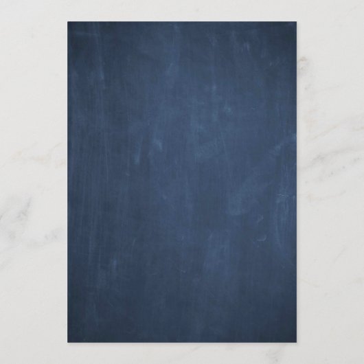 Rustic Floral  Blue Chalkboard Wedding Menu (Achterkant)