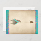 Rustic Floral Bohemian Arrow Briefkaart (Voorkant / Achterkant)