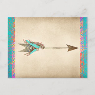 Rustic Floral Bohemian Arrow Briefkaart