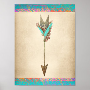 Rustic Floral Bohemian Arrow Poster