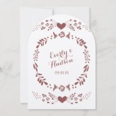 Rustic Floral Bohemian Boho Folk Art Wedding Kaart (Achterkant)