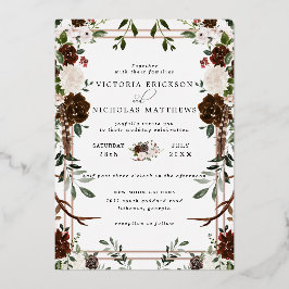 Rustic Floral | Boho Botanical Wedding Invitation Folie Uitnodiging