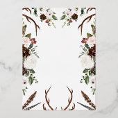 Rustic Floral | Boho Botanical Wedding Invitation Folie Uitnodiging (Achterkant)