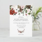 Rustic Floral | Boho Botanical Wedding Invitation Kaart (Staand voorkant)