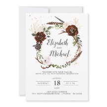 Rustic Floral | Boho Botanical Wedding Invitation