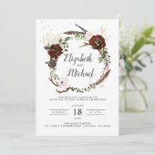 Rustic Floral | Boho Botanical Wedding Invitation Kaart (Staand voorkant)