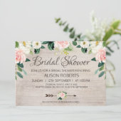 Rustic Floral Boho Bridal Shower Kaart (Staand voorkant)