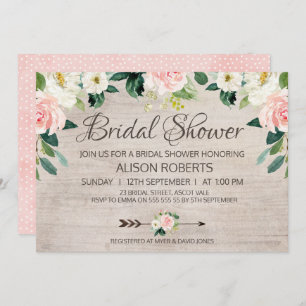 Rustic Floral Boho Bridal Shower Kaart