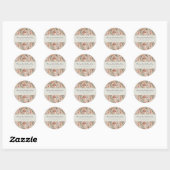 Rustic Floral Boho Custom Wedding Names Bedankt Ronde Sticker (Vel)