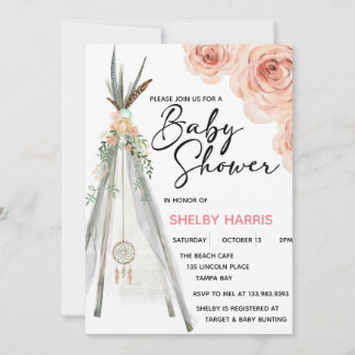 Rustic Floral Boho Dreamweaver Teepee Waterverf