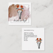Rustic Floral Boho Koe Skull & Earthy Waterverf Vierkante Visitekaartje (Voorkant / Achterkant)