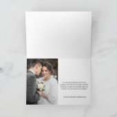 Rustic Floral Boho Navy Photo Wedding Bedankkaart (Binnen)