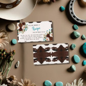 Rustic Floral Boho Recipe Request Bridal Shower  Informatiekaartje