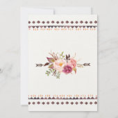 Rustic Floral Boho Uitnodiging Vrijgezellenfeest (Achterkant)