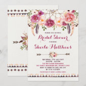 Rustic Floral Boho Uitnodiging Vrijgezellenfeest (Voorkant / Achterkant)