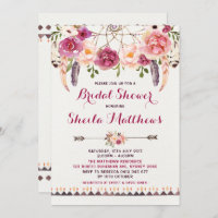 Rustic Floral Boho Uitnodiging Vrijgezellenfeest