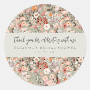 Rustic Floral Boho Vrijgezellenfeest Aangepast bed Ronde Sticker