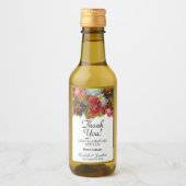 Rustic Floral Boho Wedding Bedankt Mini Wijn Etiket (Voorkant)