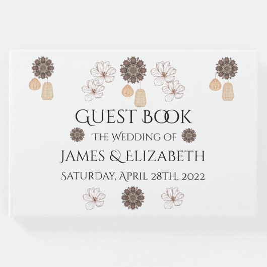 Rustic Floral Boho Wedding Gastenboek (Voorkant)